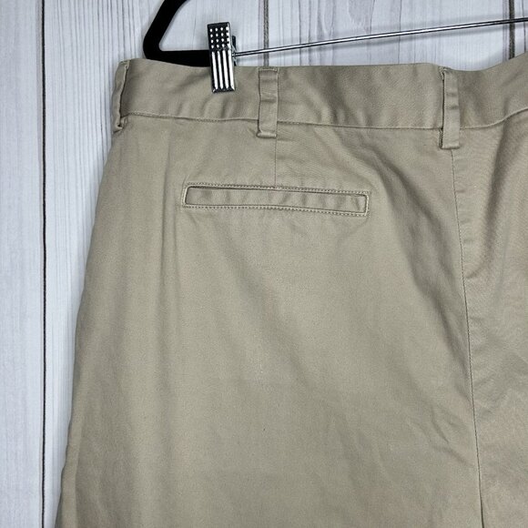 Lands' End Mid Rise Chino Shorts Women Sz 16W (39x11.5) Khaki Stretch Solid - Picture 5 of 7
